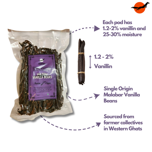 Malabar Vanilla Beans - Gourmet Grade | Single Origin from Kerala